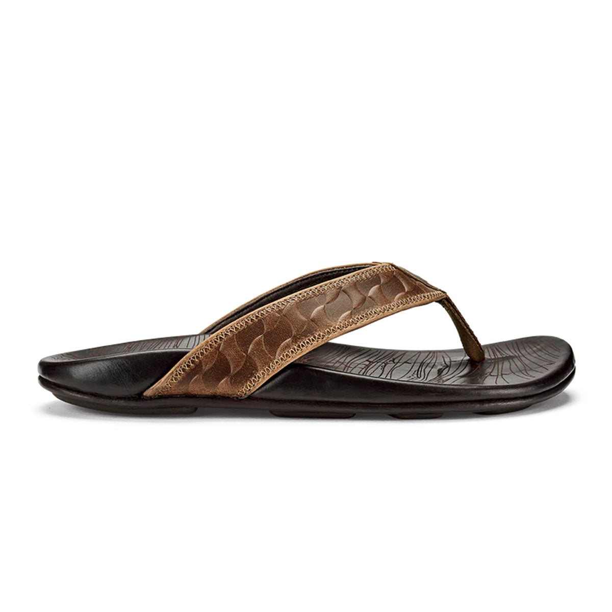 OluKai Mens Hikianalia Tan/Dark Java