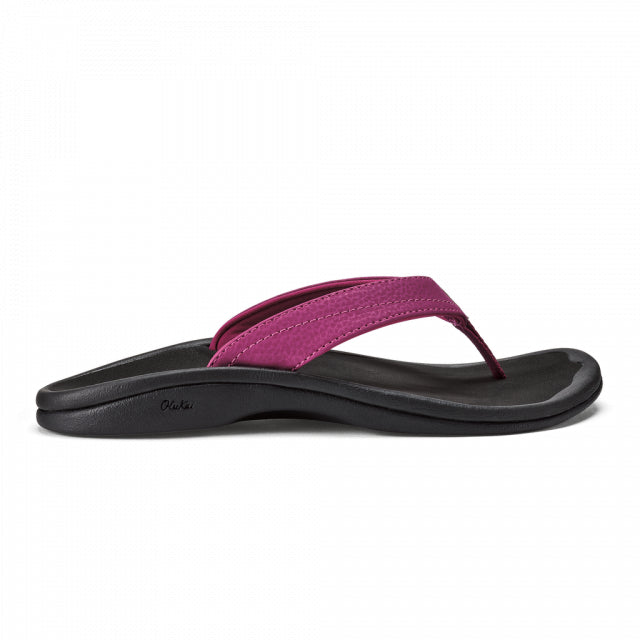 Olukai Womens Ohana Orchid Flower / Black