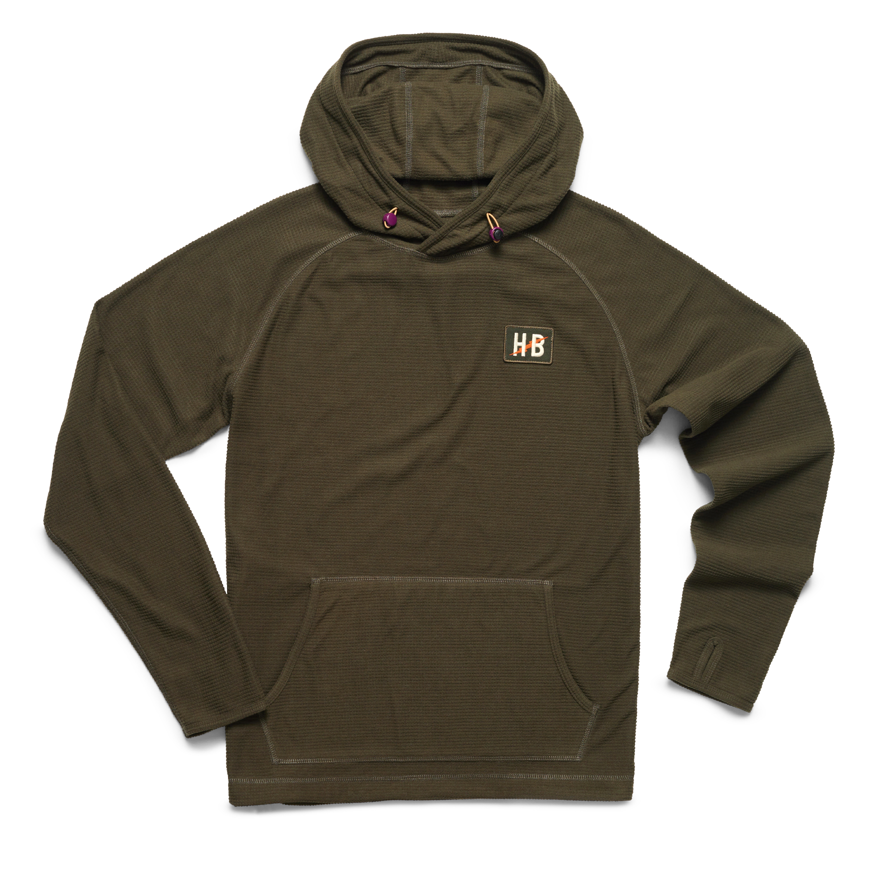 Howler Brothers Mens Palo Duro Grid Fleece Hoodie DEE Deep Woods