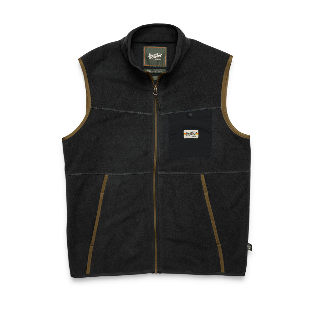 Howler Brothers Mens Free Range Fleece Vest Carbonite