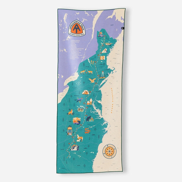 Nomadix Single Sided Print Appalachian Trail Map