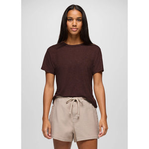 Prana Womens Cozy Up Short Sleeve Crew Mocha