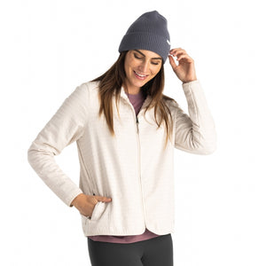 Free Fly Apparel Womens Gridback Fleece Jacket 021 Stone