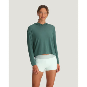 Free Fly Apparel W Bamboo Shade Crossover Hoodie 535 Sea Pine