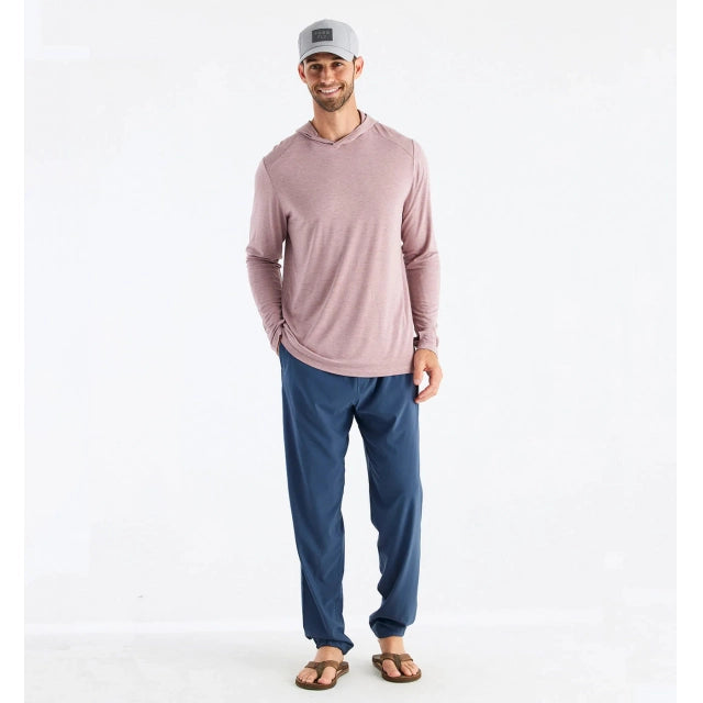 Free Fly Apparel Men's Bamboo Shade Hoodie 600 Heather Adobe Red