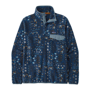 Patagonia Mens Lightweight Synchilla Snap-T Fleece Pullover WATL Wandering Woods: Tidepool Blue