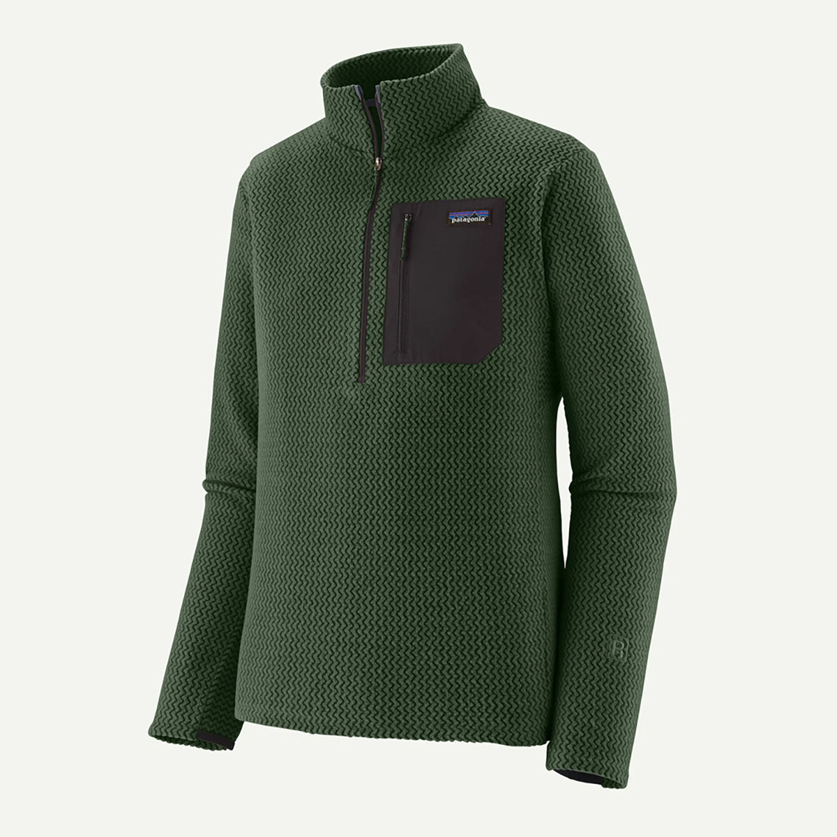 Patagonia Mens R1 Air Fleece Zip Neck Treeline Green