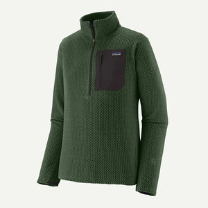 Patagonia Mens R1 Air Fleece Zip Neck Treeline Green