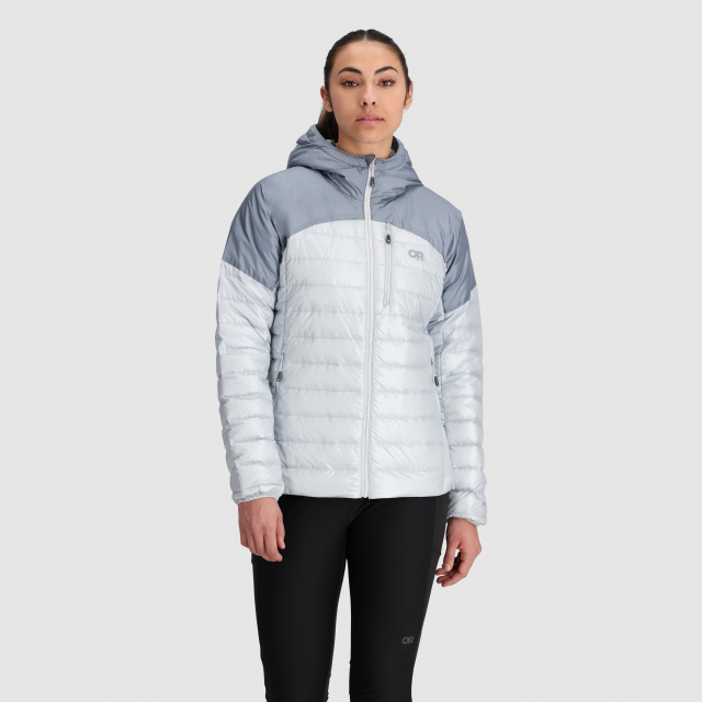 Outdoor Research Womens Helium Down Hoodie 2383 Titanium/Slate