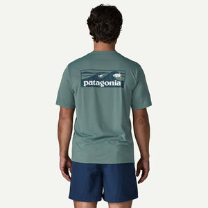 Patagonia Mens Capilene Cool Daily Shirt - Boardshort Logo Blue age - Light Blue Sage X-Dye / S