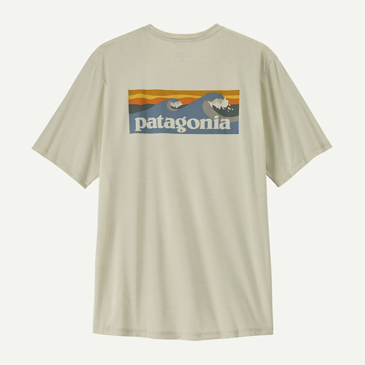 Patagonia Mens Capilene Cool Daily Shirt - Boardshort Logo Dyno White