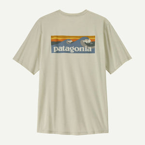 Patagonia Mens Capilene Cool Daily Shirt - Boardshort Logo Dyno White