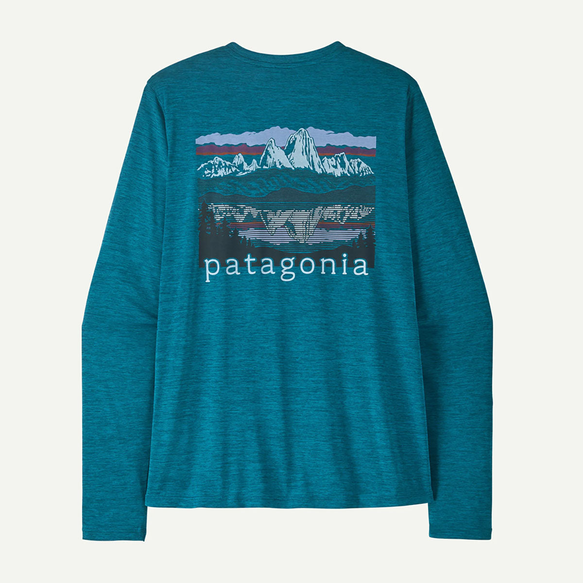 Patagonia Womens Long-Sleeved Capilene Cool Daily Shirt - Fitz Roy Foothills Glacial Blue - Light Glacial Blue X-Dye