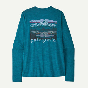 Patagonia Womens Long-Sleeved Capilene Cool Daily Shirt - Fitz Roy Foothills Glacial Blue - Light Glacial Blue X-Dye