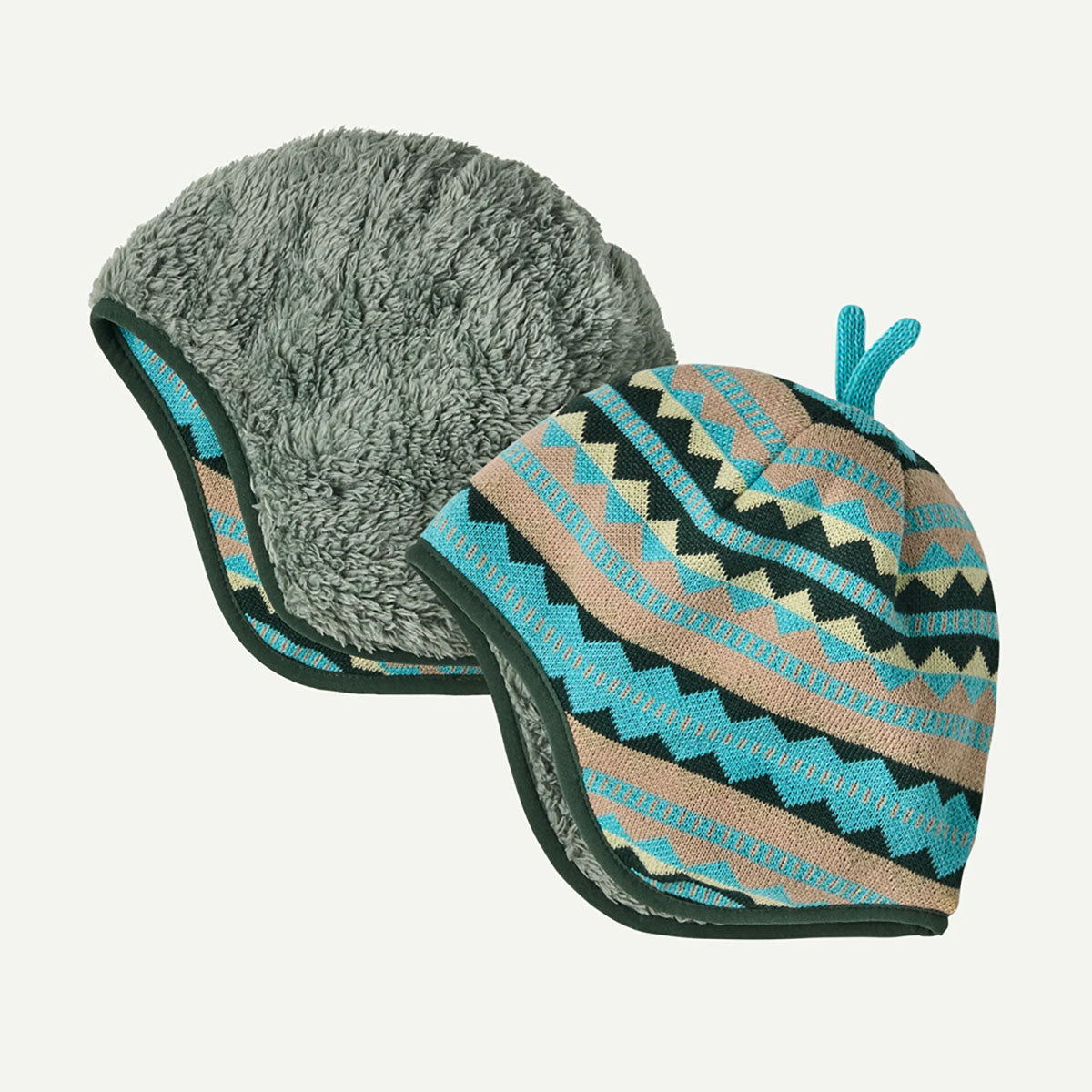 Patagonia Baby Reversible Beanie Diamond Stripe: Snowmelt Blue