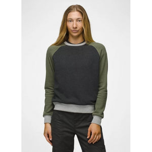 Prana Women's Cozy Up Sweatshirt 303 Rye Green Block