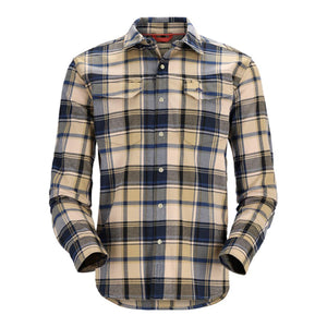 Simms Fishing Men's Gallatin Flannel Fishing Long Sleeve Shirt 254 Camel/Navy Woodsman Plaid
