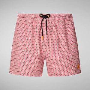 Save the Duck Mens Ademir Swimwear Fishbones On Ecru