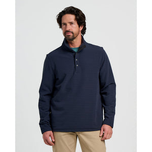 Free Fly Apparel Mens Gridback Fleece Snap Pullover Deep Navy