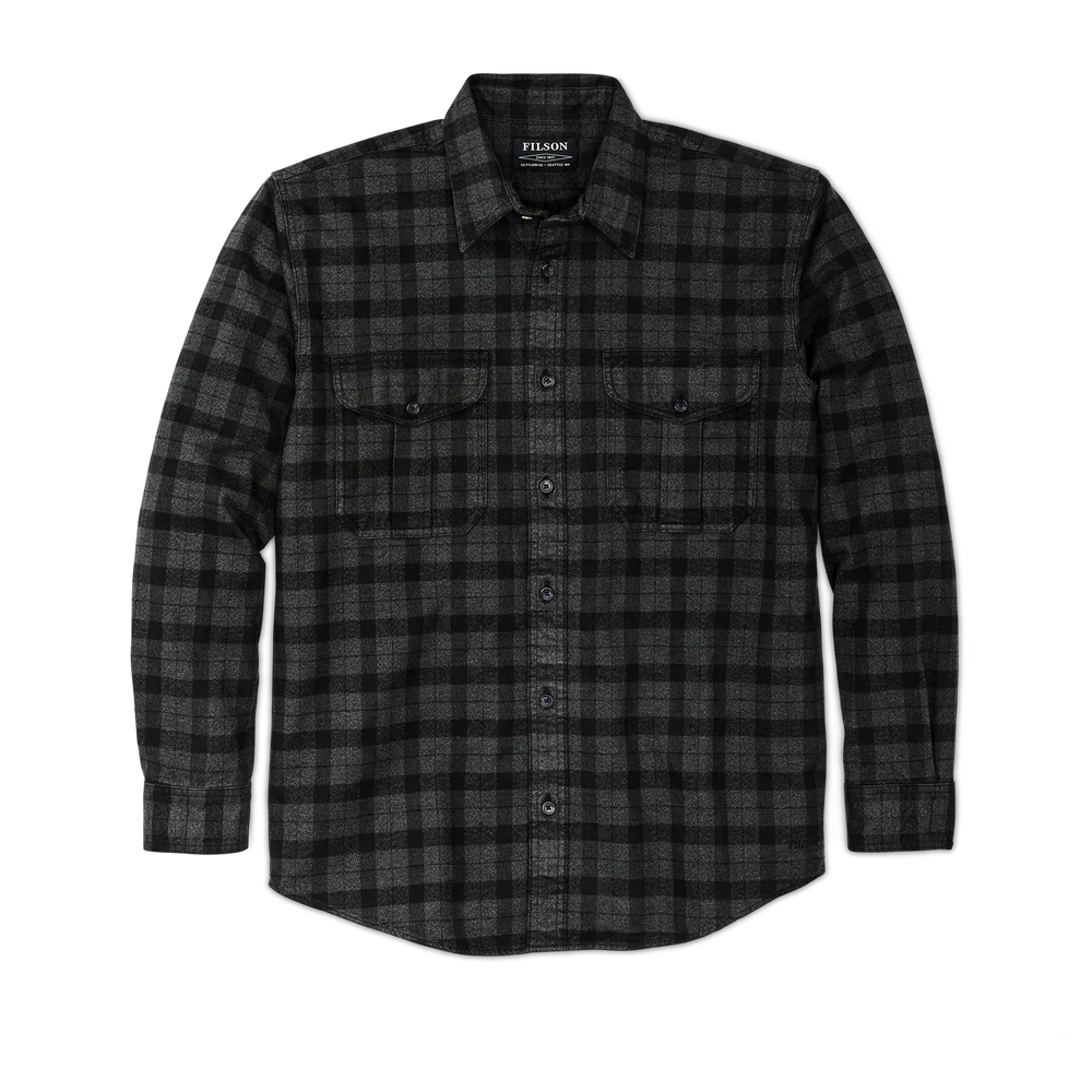 Filson Mens Alaskan Guide Shirt Heather Gray/Black Plaid