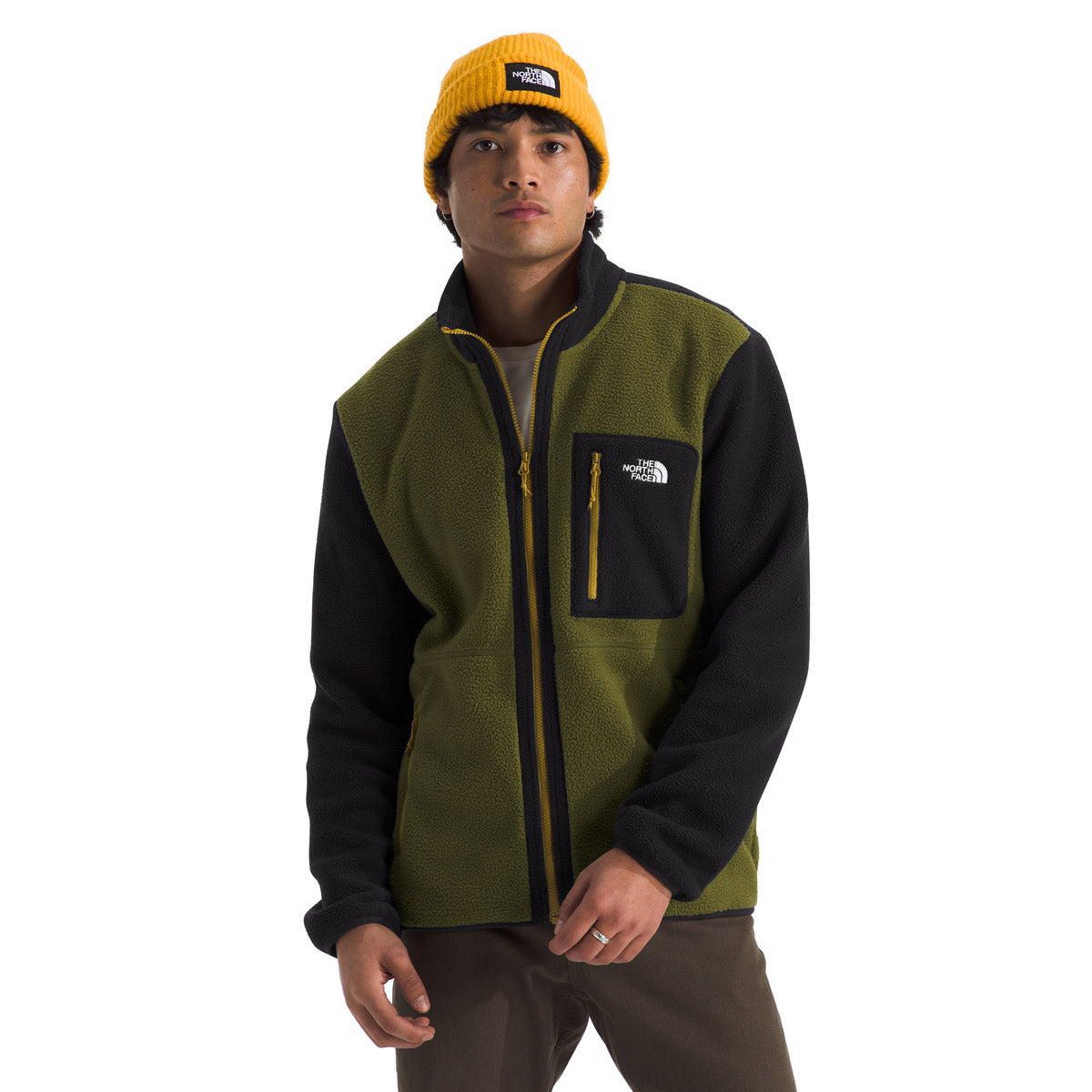The North Face Men's Yumiori Full Zip Forest Olive/TNF Black/Amber Green