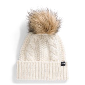The North Face Kids' Oh Mega Fur Pom Beanie White Dune
