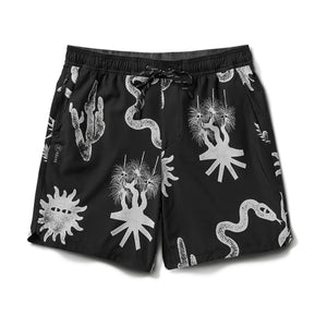 Roark Mens Serrano 7 Active Stretch Shorts Black/White