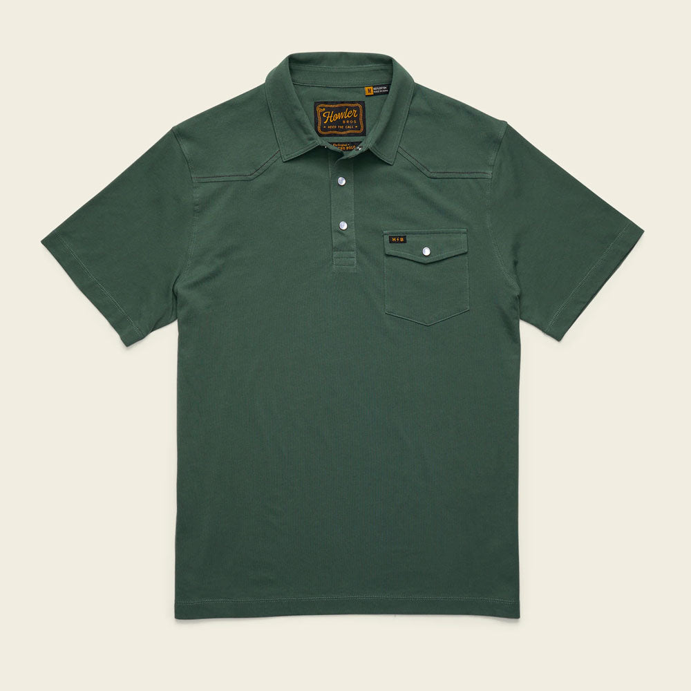 Howler Brothers Mens Ranchero Polo Fern Green