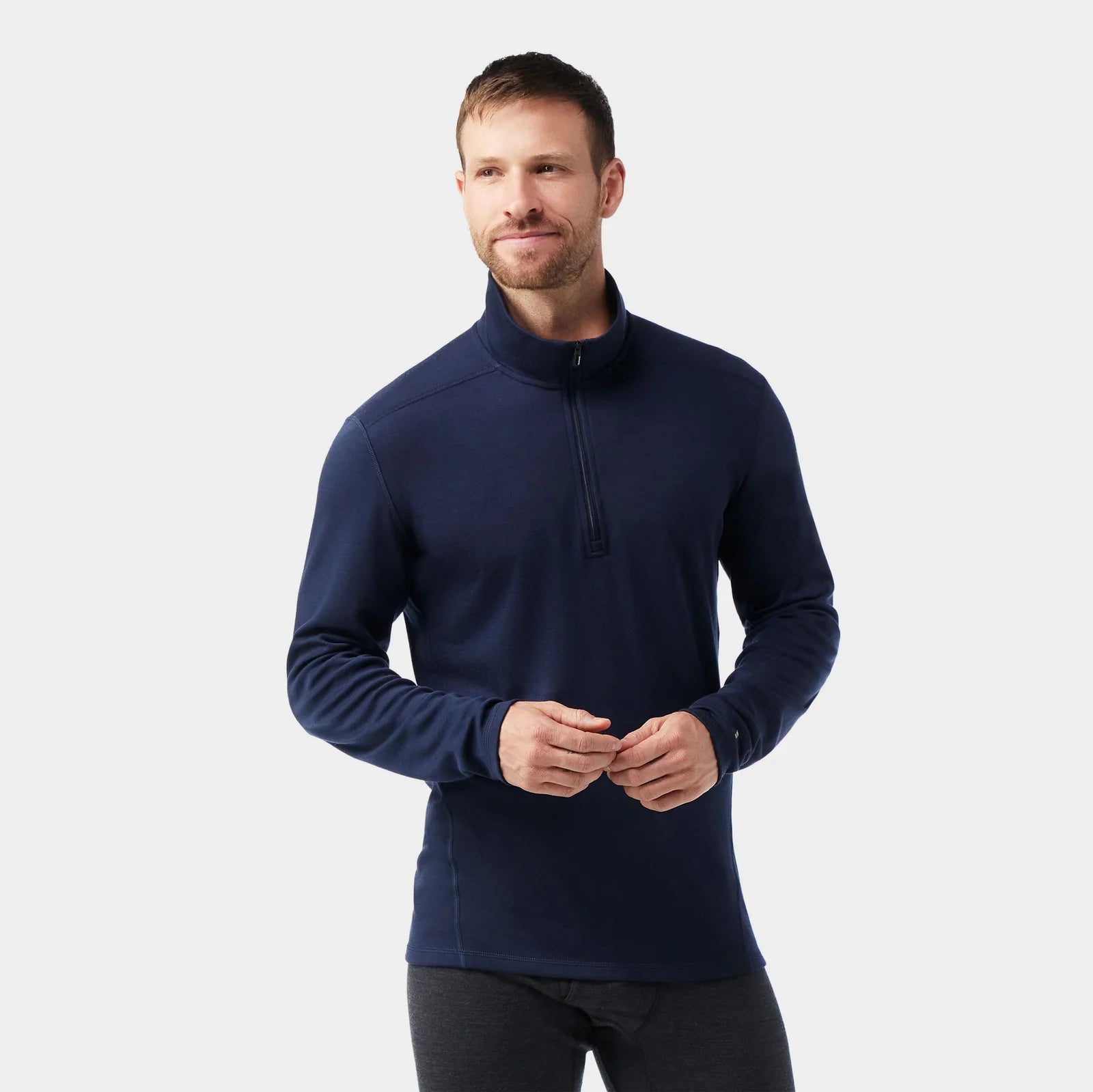 Smartwool Mens Classic Thermal Merino Base Layer 1/4 Zip Deep Navy
