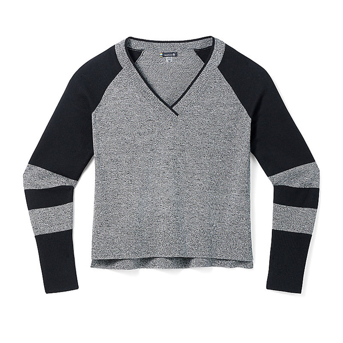 Smartwool Women's Edgewood V-Neck Sweater Black/Natural Marl
