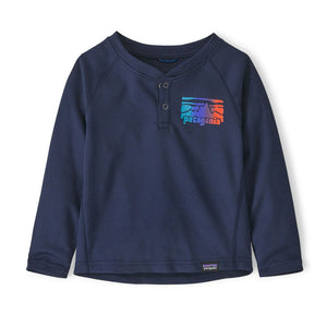 Patagonia Baby Cap Midweight Henley Fitz Roy Rambler: New Navy