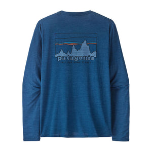 Patagonia Mens Long-Sleeved Capilene Cool Daily Graphic Shirt 73 kyline: Clement Blue X-Dye / S