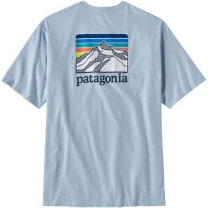 Patagonia Men's Line Logo Ridge Pullovercket Responsibili-Tee Chilled Blue