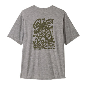 Patagonia Mens Capilene Cool Daily Graphic Shirt - Lands Hike-A-Bike: Feather Grey