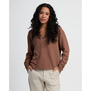 Free Fly Apparel Womens Waffle Long Sleeve Henley Nutmeg