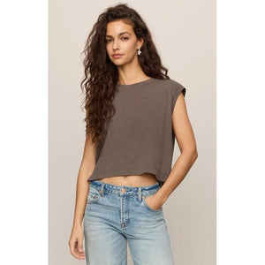Z Supply W Flex Sleeveless Tee PBC Pebble Coast