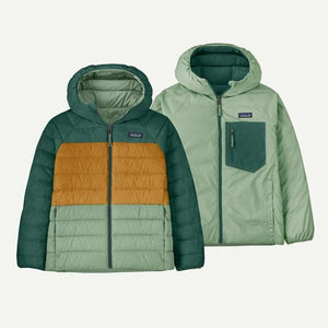 Patagonia Kids Reversible Down Sweater Hoody ELGR Ellwood Green