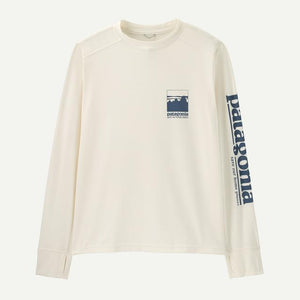 Patagonia Kids Long Sleeved Capilene Silkweight T-Shirt AIWT Alpine Icon: White