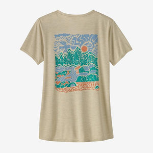 Patagonia Women's Capilene Cool Daily Graphic Shirt - Waters DPX Seadaze: Pumice X-Dye / S
