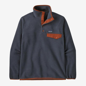 Patagonia Mens Lightweight Synchilla Snap-T Fleece Pullover MBU Blue w/Burnished Red / S