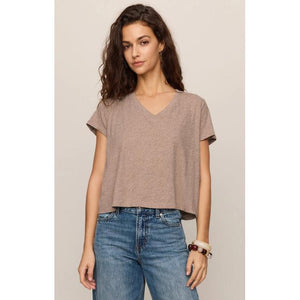 Z Supply W Nomad V Neck Tee HEA Heather Ash