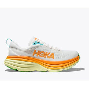 Hoka Mens Bondi 8 BNCS Blanc de Blanc/Solar Flare