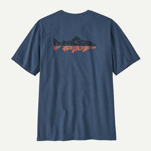 Patagonia Mens Wild Waterline Pocket Responsibili-Tee Utility Blue