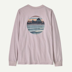 Patagonia Kids Long-Sleeved Skyline Stencil T-Shirt ECPU Echo Purple