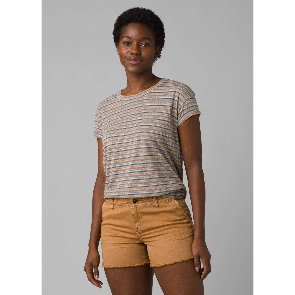 Prana Women's Cozy Up T-shirt Rainbow Stripe