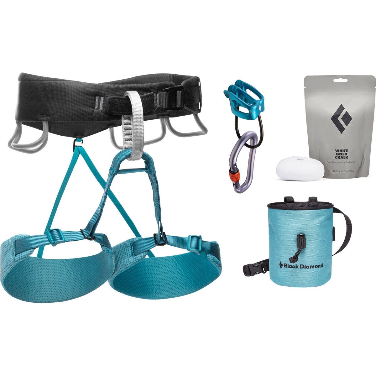 Black Diamond Women's Momentum Harness Package Aqua Verde