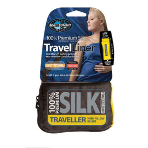 Sea to Summit Premium Silk Travel Liner - Traveller With Pillow Insert Eucalyptus Green