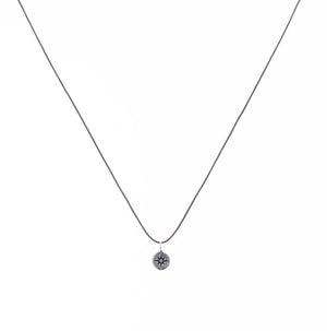 Bronwen Tiny Charm Necklace - 16" Compass Rose - Taupe