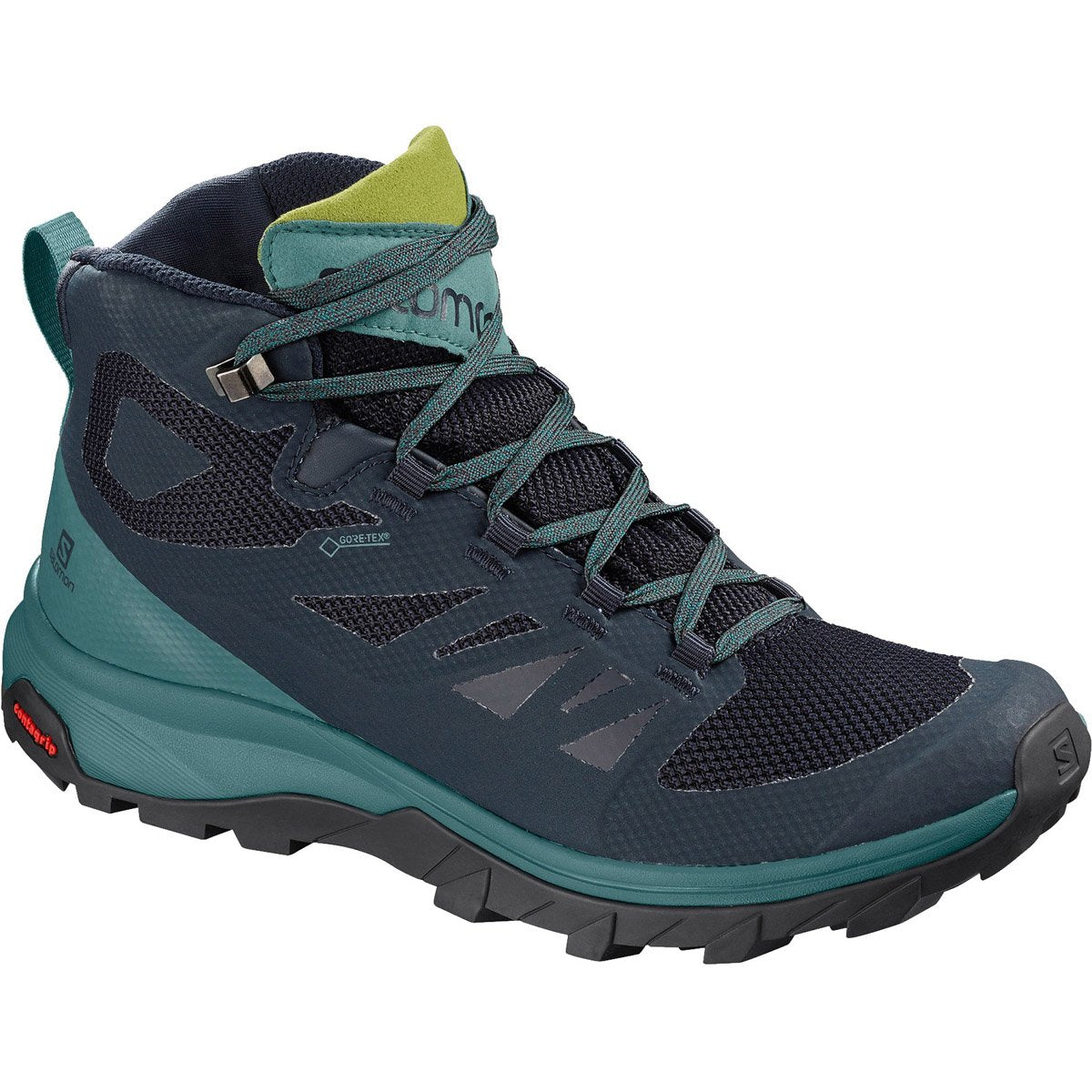 Salomon Women's OUTline Mid GTX Navy Blazer / Hydro / Guacamole