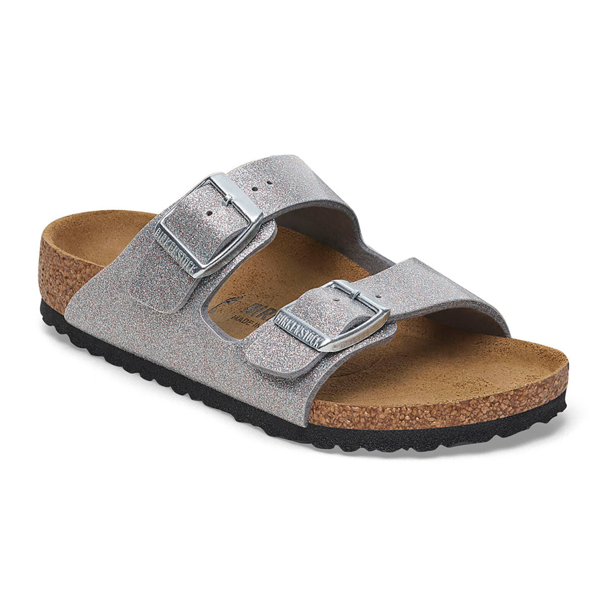 Birkenstock Kids Arizona Birko-Flor - Narrow Sparkling Silver